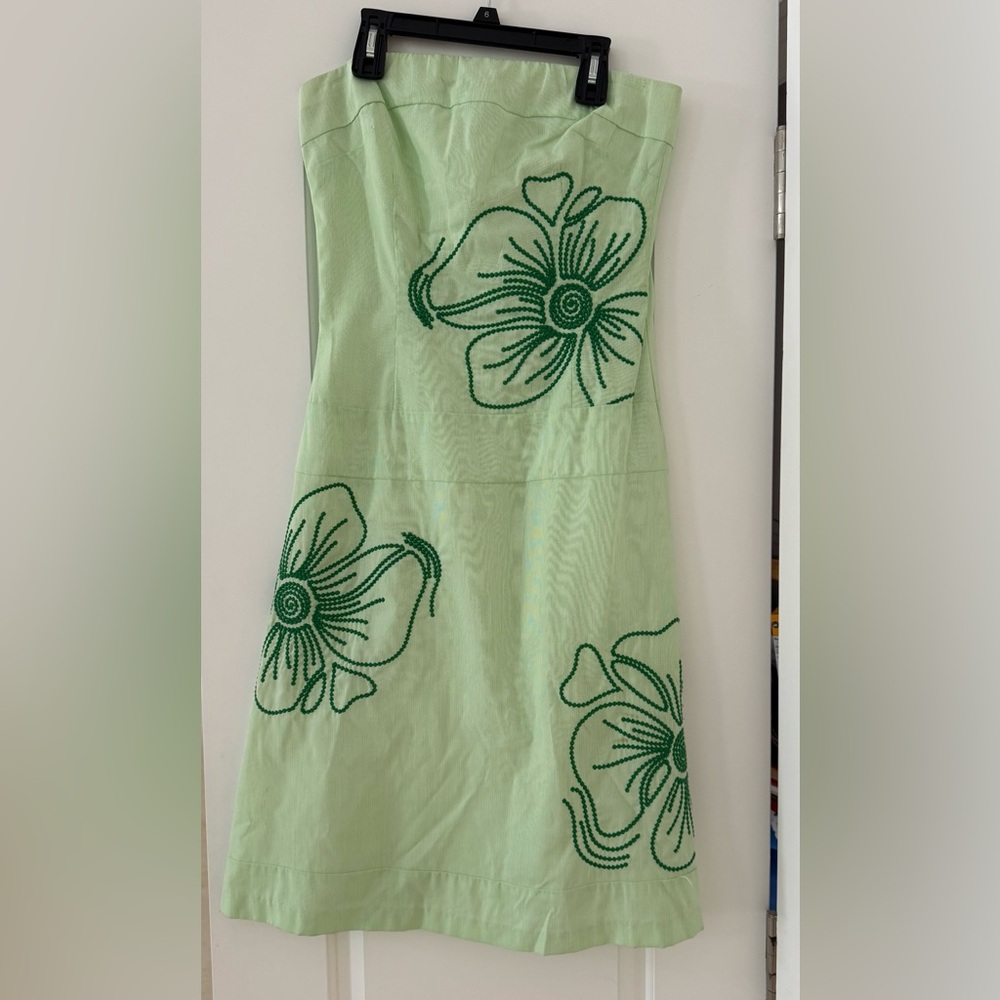 Green Floral Embroidered Dress